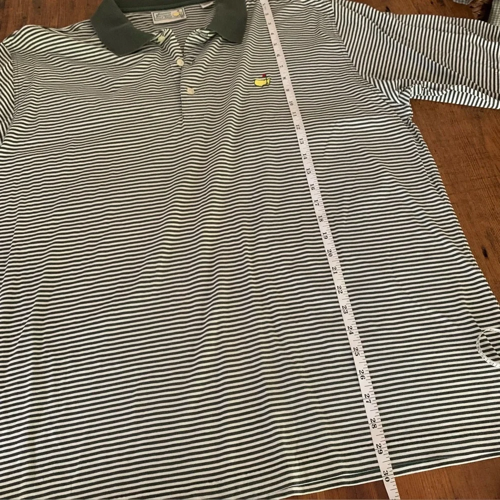 Masters Augusta Mens Forest Green Striped Classic Cotton Golf Polo Sz XL - Picture 8 of 11